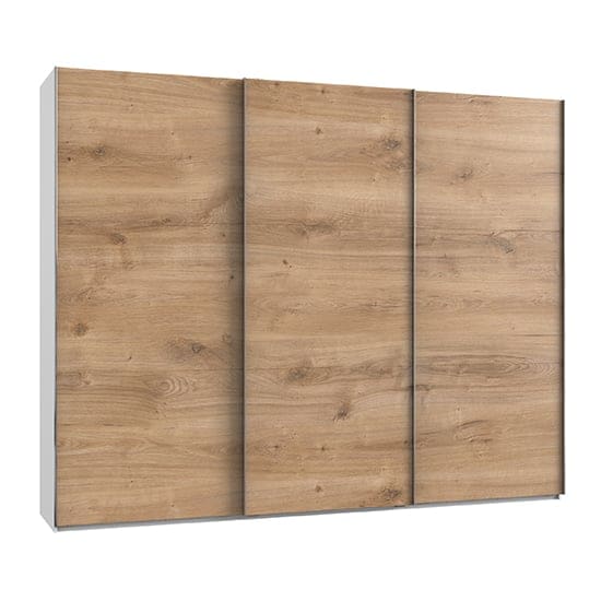 alkesia wooden sliding 3 doors wardrobe planked oak white