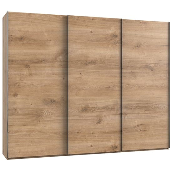 alkesia wooden sliding 3 doors wardrobe planked oak