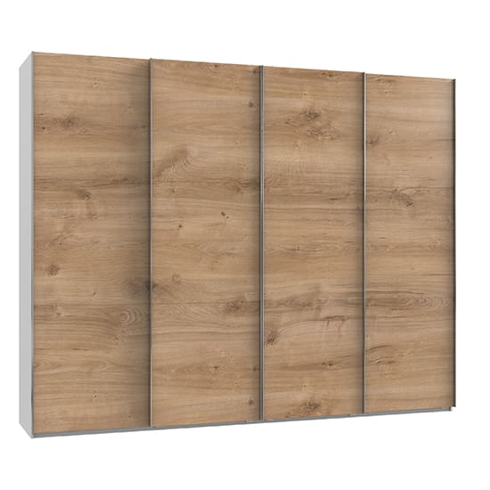 alkesia wooden sliding 4 doors wardrobe planked oak white