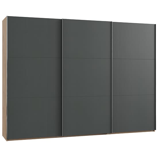 alkesu sliding 3 doors wardrobe graphite planked oak