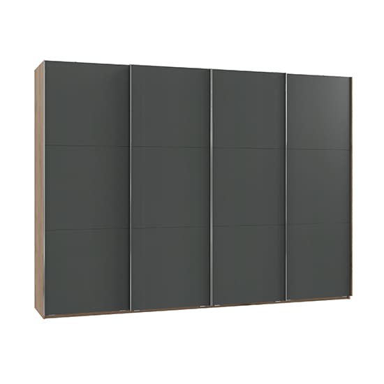 alkesu sliding 4 doors wardrobe graphite planked oak