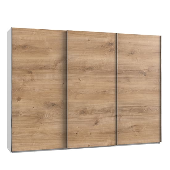 alkesu wooden sliding 3 doors wardrobe planked oak white