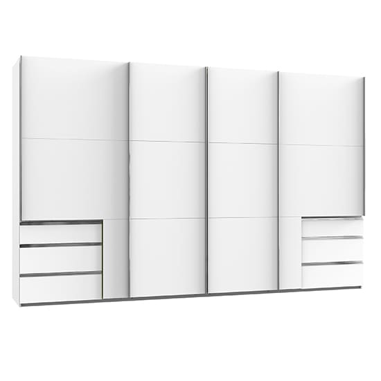 alkesu wooden sliding 5 doors wardrobe white 6 drawers