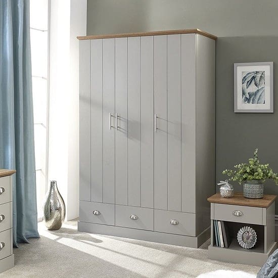 angus wide wardrobe soft grey oak effect top 1