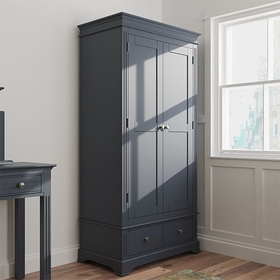 belton 2 doors 1 drawer wardrobe midnight grey