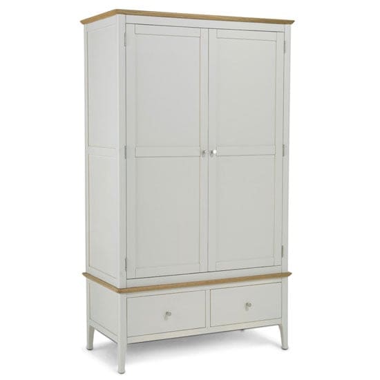 brandy double door wardrobe off white oak 1 drawer