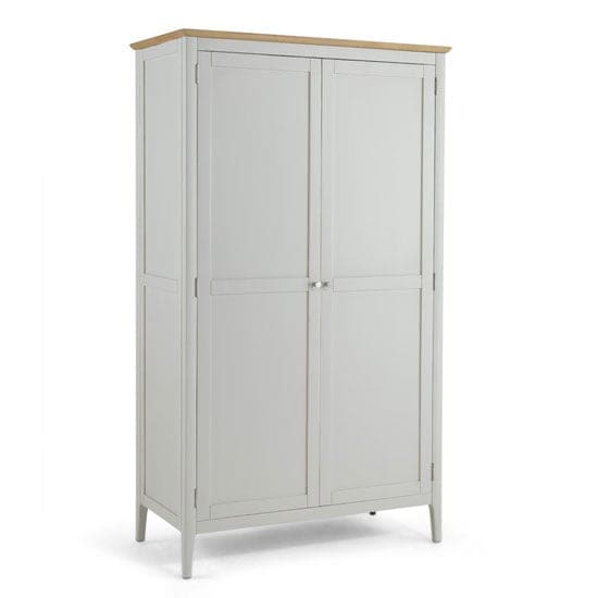 brandy wooden double door wardrobe off white oak