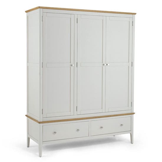 brandy wooden triple door wardrobe off white oak