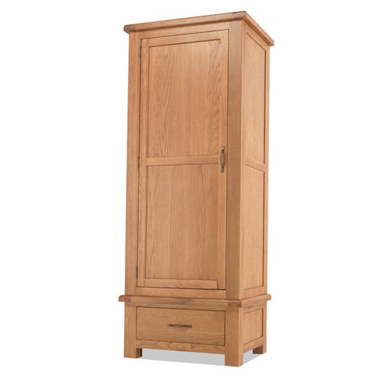 brendan single door wardrobe crafted solid oak 1 drawer