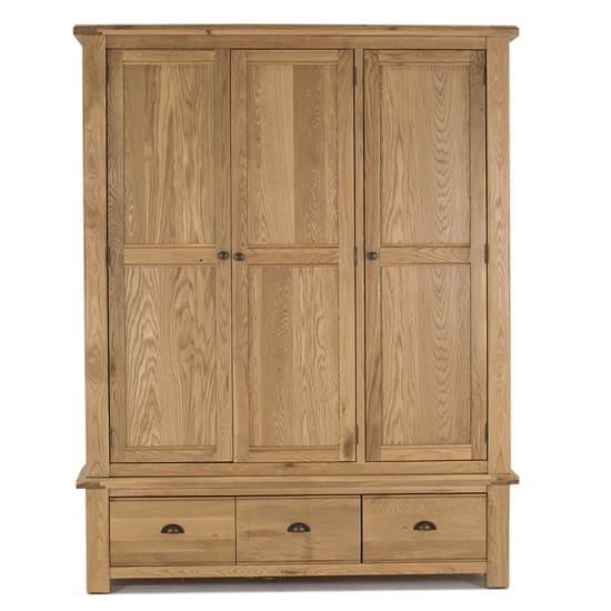 brex wooden 3 doors wardrobe natural