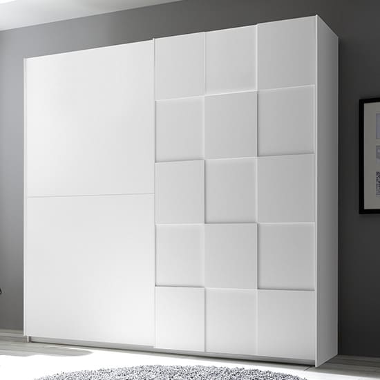 cattio wooden 3d design wardrobe matt white