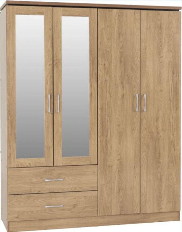 charles 4 door 2 drawer wardrobe oak effect veneer 2021 100 101 019 01 scaled product google base