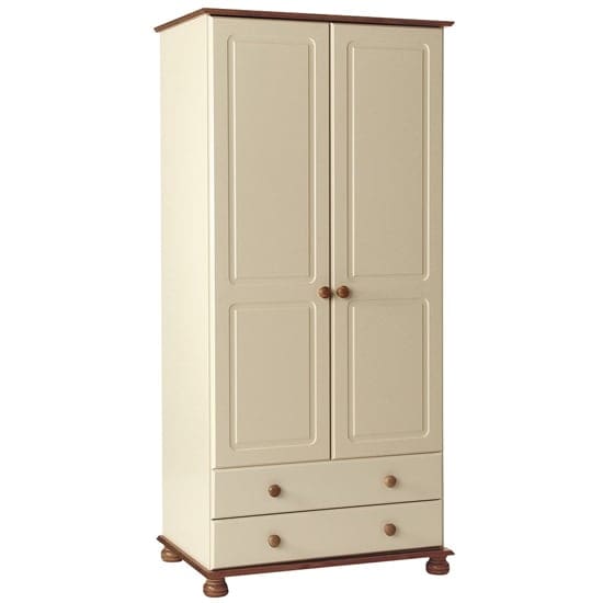 copenham tall 2 doors 2 drawer wardrobe cream pine