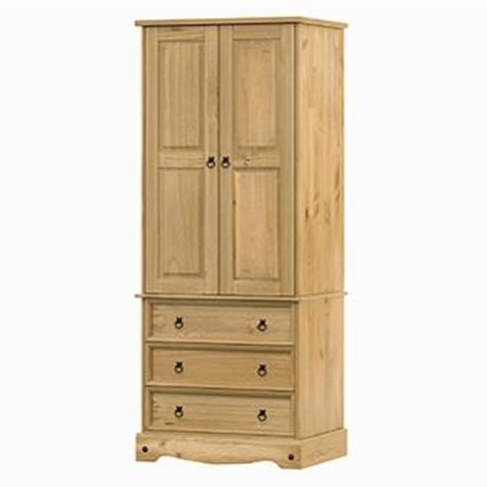 corina wardrobe oak 2 doors and 3 dw