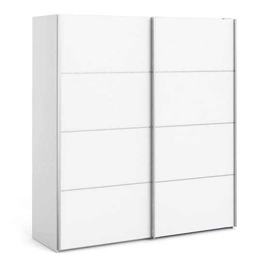 dcap wooden sliding doors wardrobe white 2 shelves