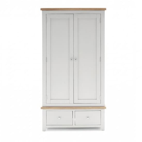 ferndale wooden 2 doors 2 drawers wardrobe grey oak top