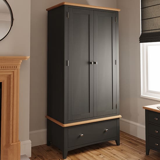 gilford 2 doors 1 drawer wardrobe grey