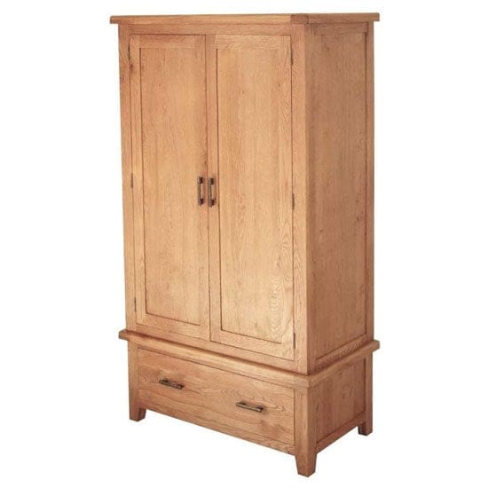 hampshire wooden double door wardrobe oak 1 drawer