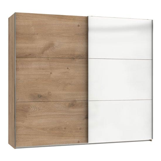 koyd mirrored sliding wide wardrobe white planked oak