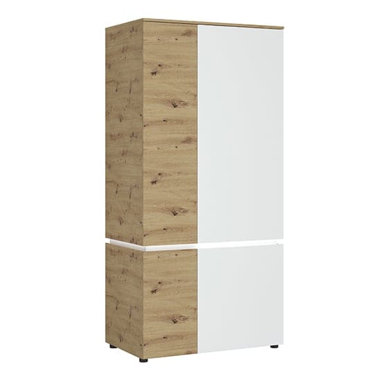 levy led wooden 4 doors wardrobe oak white