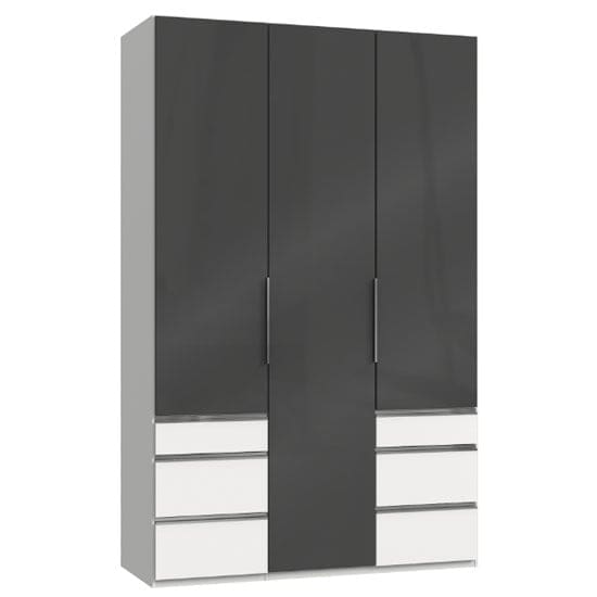 lloyd tall 3 doors wardrobe gloss grey white