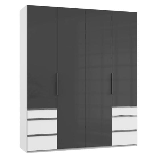 lloyd tall 4 doors wardrobe gloss grey white