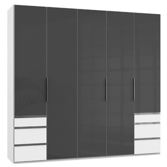 lloyd tall 5 doors wardrobe gloss grey white