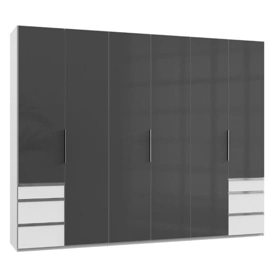 lloyd tall 6 doors wardrobe gloss grey white