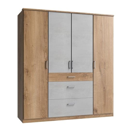 marino large wardrobe planked oak grey