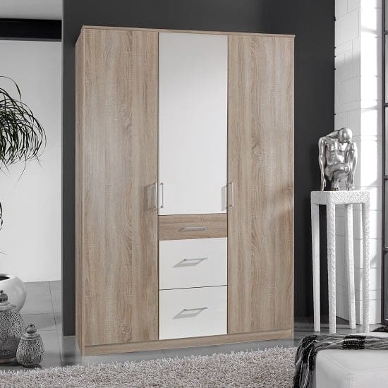 marino wardrobe oak effect white