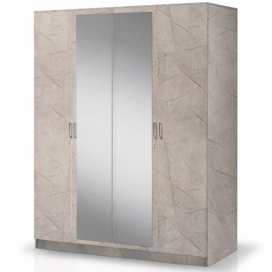 mayon 4 doors wardrobe grey marble