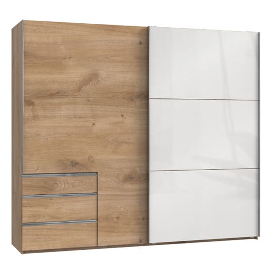 moyd mirrored sliding wide wardrobe white planked oak