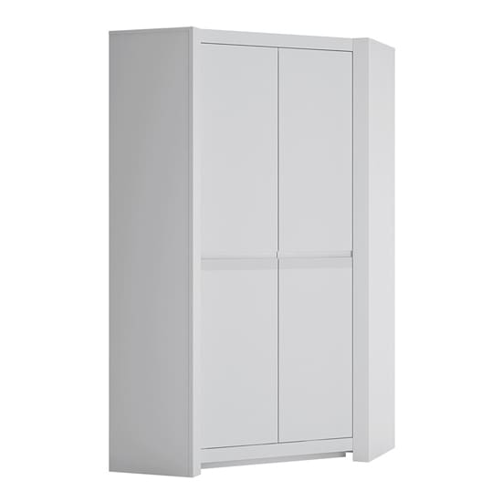 neka corner wooden 2 doors wardrobe alpine white