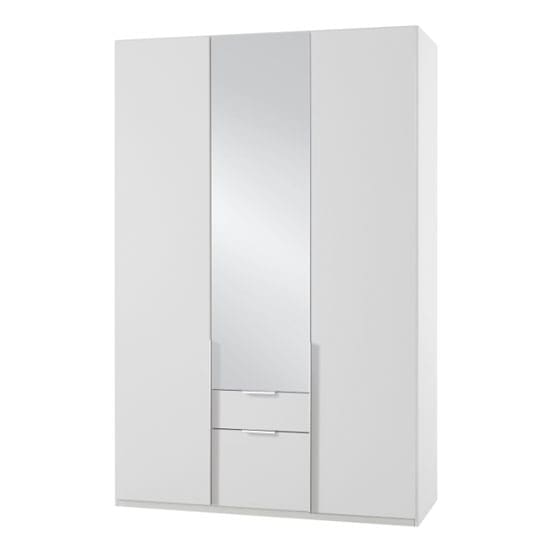 new york mirrored 3 doors wardrobe white