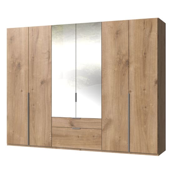 new york mirrored 6 doors wardrobe planked oak