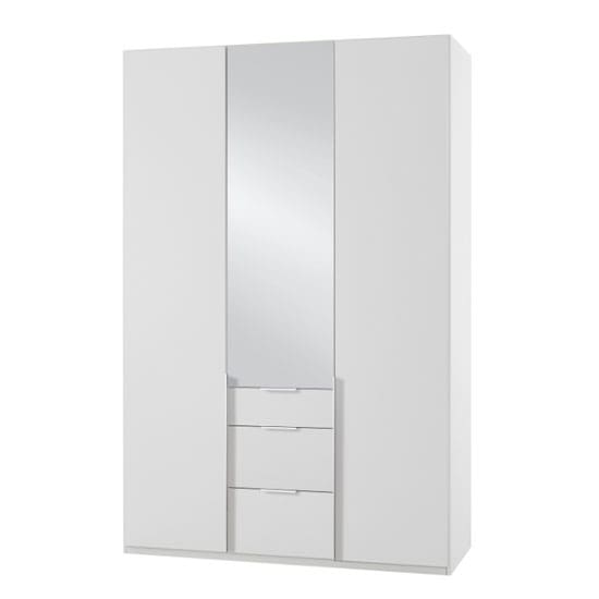 new york tall mirrored 3 doors wardrobe white