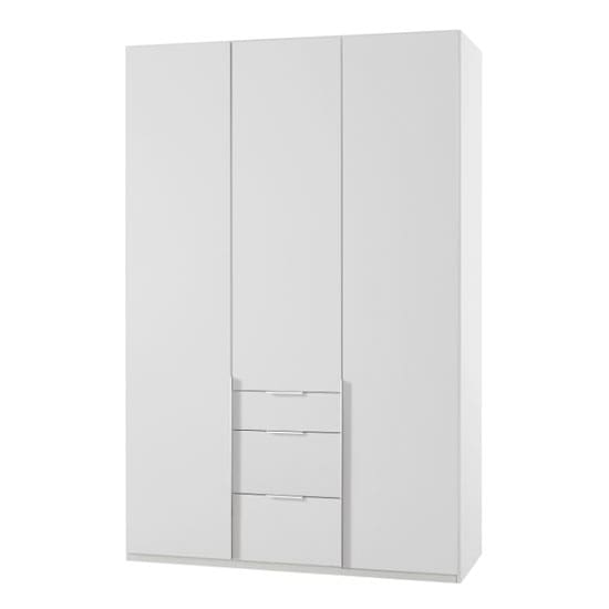 new york tall wooden 3 doors wardrobe white