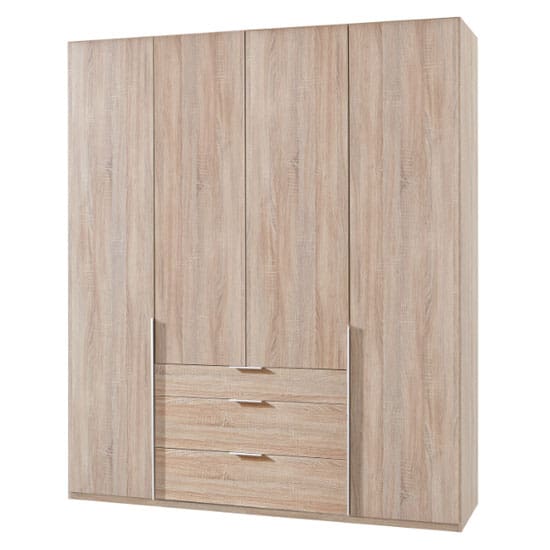 new york tall wooden 4 doors wardrobe oak