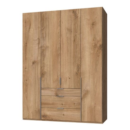 new york tall wooden 4 doors wardrobe planked oak