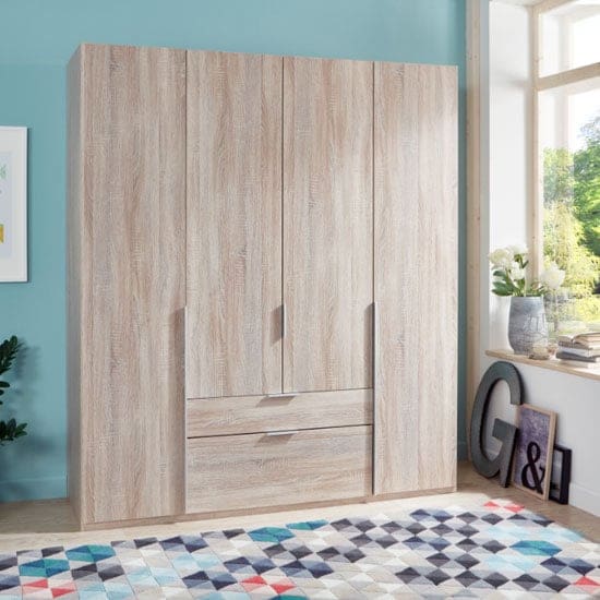 new york wooden 4 doors wardrobe oak