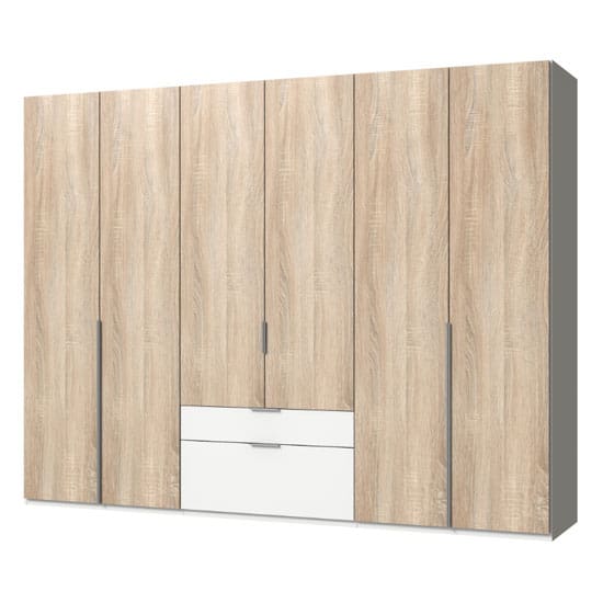 new york wooden 6 doors wardrobe oak white