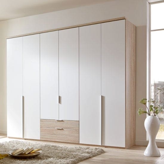 new york wooden 6 doors wardrobe white oak