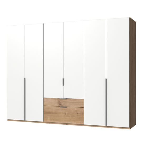 new york wooden 6 doors wardrobe white planked oak