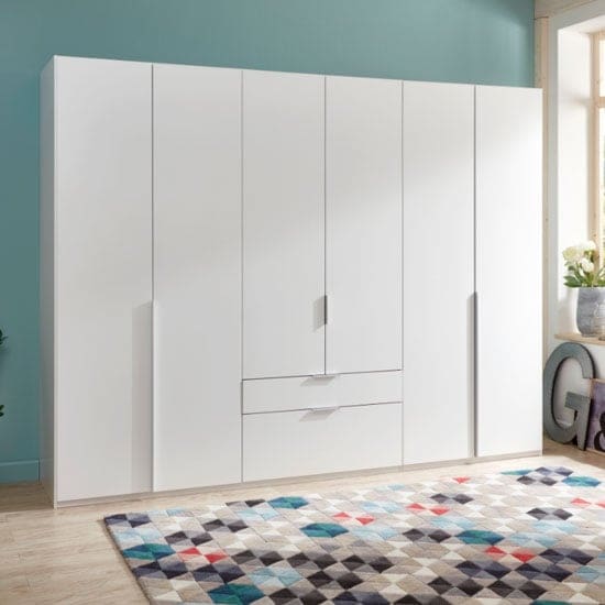 new york wooden 6 doors wardrobe white