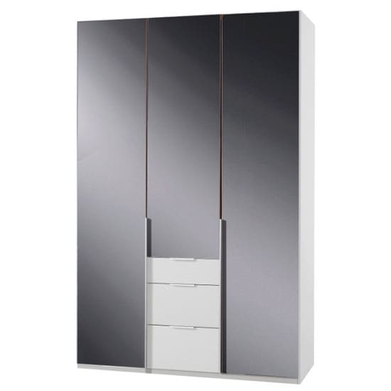 new zork tall 3 doors wardrobe gloss grey white