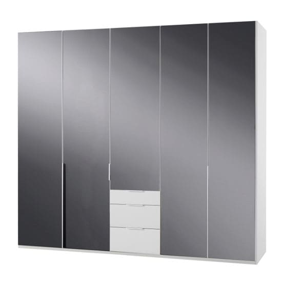 new zork tall 5 doors wardrobe gloss grey white