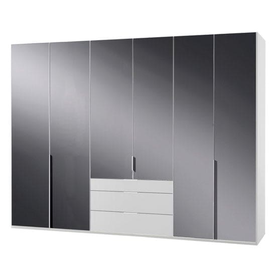 new zork tall 6 doors wardrobe gloss grey white