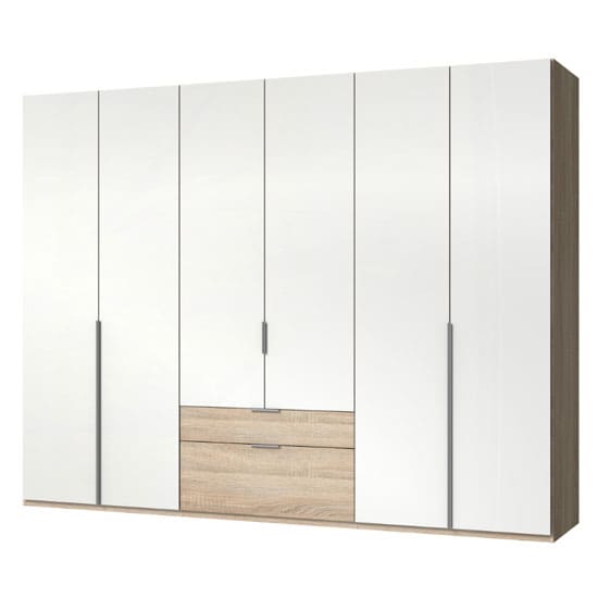 new zork wooden 6 doors wardrobe gloss white oak