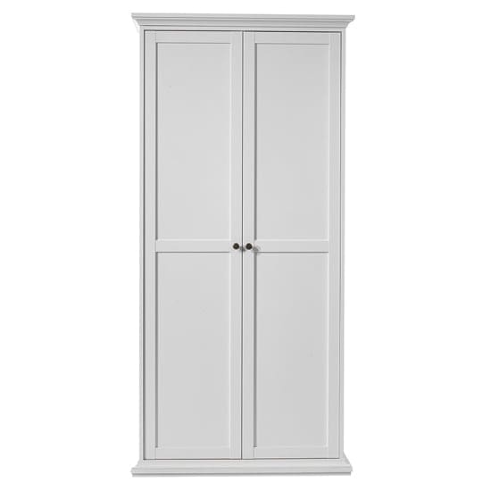 paroya wooden double door wardrobe white