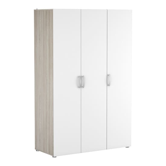 phad 3 dr wardrobe shannon oak pearl white n